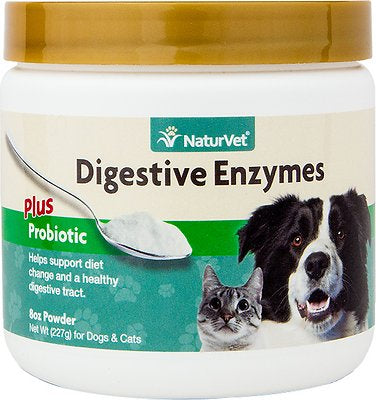 NaturVet DIGESTIVE ENZYMES PROBIOTICS Healthy Digestion For Dogs